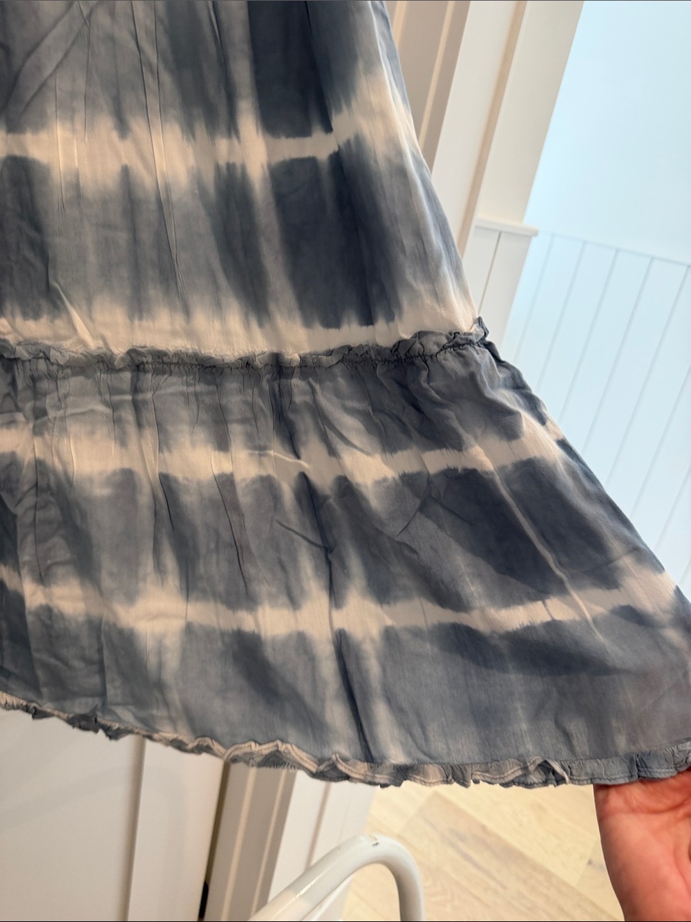 Blue Tie-Dye Maxi Dress with Spaghetti Ties - Picture 2 of 3